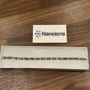 Nanoions women’s bracelet, silver and black